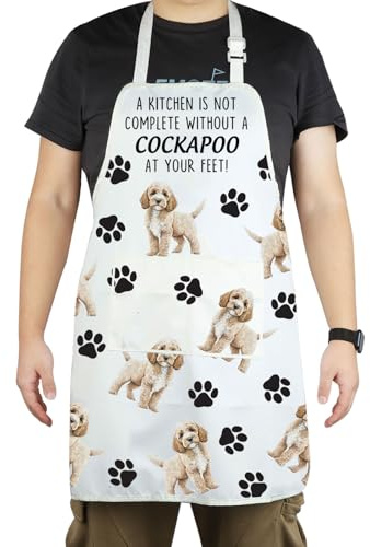 CENWA Cockapoo Gifts for Dog Lovers Owners Cooking Baking Aprons Kitchen Apron Gift