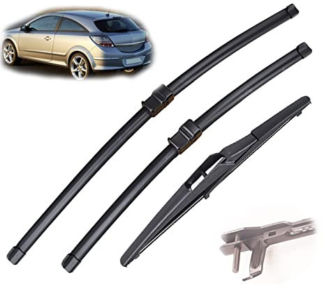 YDYBDA Juego De Escobillas Limpiaparabrisas Delanteras Y Traseras LHD De 22 18 9 para Parabrisas De Coche Limpiaparabrisas para O&Pel para Astra H GTC 3 Puertas 2004-2009 Duradero