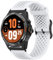Blueshaweu 20mm 22mm 24mm Armband Kompatibel mit Ticwatch Smartwatch, Weiches Silikon Ganz Magnetisch Einstellbar Uhrarmband Kompatibel für Ticwatch Atlas, Pro 5 Enduro,pro 3,E3, GTH (weiß, 24mm)