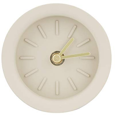 Riuulity Beton-Zement-Uhr, Geräuschlos, Quarz-Tischuhr, für Nachttisch, Schlafzimmer, Büro
