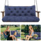 Amdieu Garden Swing Cushions 3 Seater Waterproof Bench Cushions with Backrest and 8 Ties12cm ﻿Thick Swing Cushions Replacement for Outdoor Furniture Garden Swing Porch Patio(Navy Blue-150 x 100 cm)
