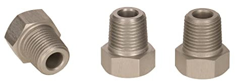 PrecisionGeek - Tapón ciego 1/8 NPT de aluminio natural, plateado, hexagonal 14, enchufe ciego de enchufe macho de bloqueo de combustible y aceite, juego de 3 piezas