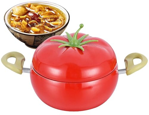 Kochtopf Mit Tomatenform - Kreatives Fruchtförmiges Kochgeschirrpfanne | Nicht Stick Tomaten Topf Mit Deckel | Tomaten Geformte Topf Für Heimküche, Suppentopf (Tomate)