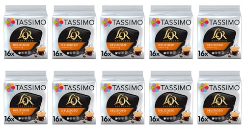 Tassimo L'OR Espresso Delizioso Coffee Pods x16 (Pack of 10, Total 160 Pods)