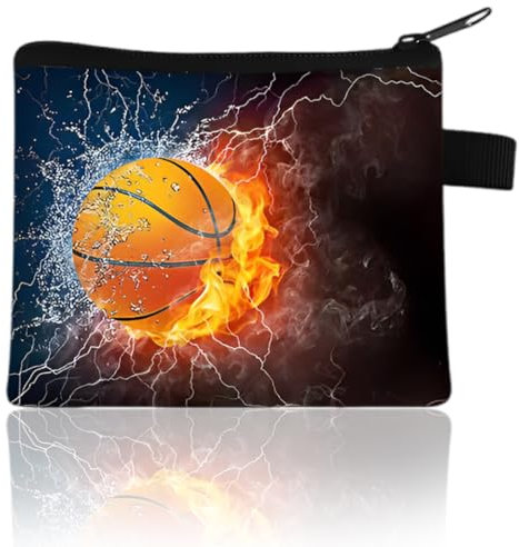 Kinder Portemonnaie, Geldbörse Jungen, Porte Monnaie Enfant, Porte Carte Enfant, Portefeuille pour garçon, Portefeuille à Motif de Basket-ball, Cadeau d'Anniversaire pour Fille Garçon