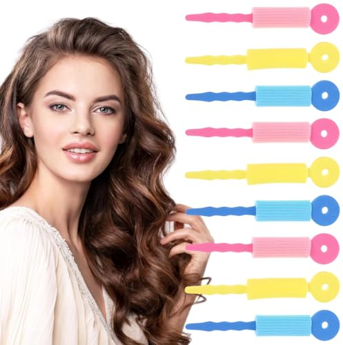 PYEUIFT 9 Stück Lockenstab aus Schwamm, Schwamm Lockenwickler，Schaumstoffrollen, Schaumschwamm Lockenwickler, Weicher Schaum Haar Roller, DIY Haarstyling Friseurwerkzeuge Haarwickler