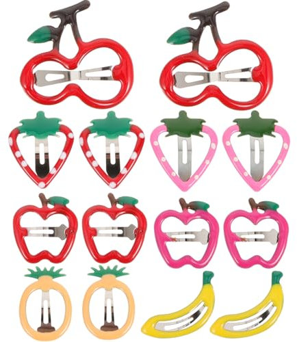 IMIKEYA 14 Stück Obst Haarspangen Für Mädchen Metall Snap Clips 3.5 Zoll Bunte Frucht Haarklips Für Kinder Frisurzubehör Rutschfest