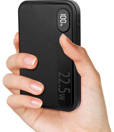 Power Bank 10000mAh, 22.5W Bateria Externa Carga Rapida PD3.0 QC3.0, Bateria Portatil Mini Powerbank USB C Input & Output, Cargador Portatil con Pantalla LCD para iPhone iPad Samsung Huawei Tablet