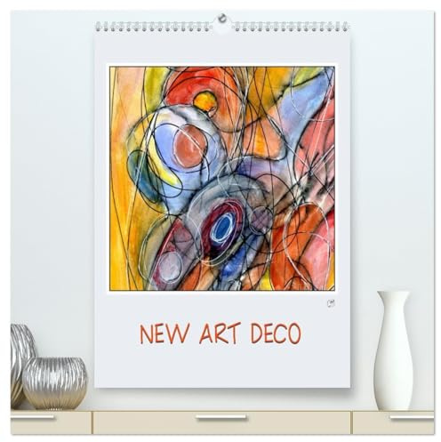 New Art Deco (hochwertiger Premium Wandkalender 2026 DIN A2 hoch), Kunstdruck in Hochglanz: Grafische Linien in Kringelform - schwungvoll - zeitlos und modern (CALVENDO Kunst)