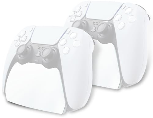 playvital 2 Piezas Soportes para ps5 Mando Accesorios Gamepad Escritorio Soporte Holder para ps5 Control Soporte Móvil para ps5 Mando con Almohadilla de Goma (Blanco)