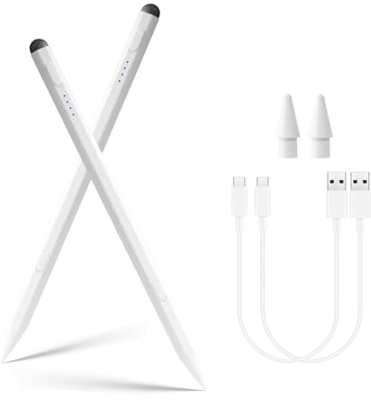 Penna stilo per iPad Pencil 11a A16/10a generazione, confezione da 2 penne attive per iPad ricarica rapida, iPadPencil Pro 2018-2025, iPad11 A16/10/9/8/7/6, iPadPro 13/11/12,9/M4, iPadAir 6/5/4/3