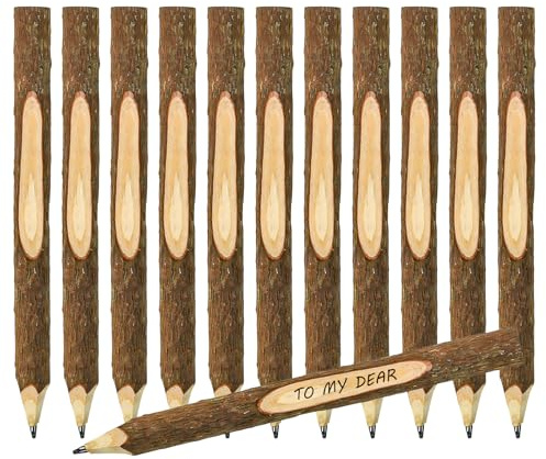 12 Stk Holzbleistifte Natur Bleistift Zweig 17cm Kurze Bleistifte Holz | Naturholz Stifte Wald Holzstifte Holzbleistift Graphitstifte für Schulbedarf Partygeschenk Schüler Büro Schulmaterial