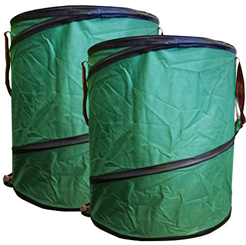StyleKiste 2X Gartenabfalltonne Pop Up Faltbarer Gartensack 160 Liter Laubsack aus stabilen Oxford Nylon bis 50 Kilo