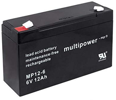 POWERY® Powery batteria al piombo (multipower) MP12-6 compatibile con YUASA tipo NP12-6 6V 12Ah