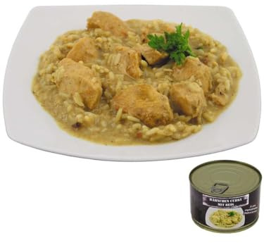MFH Hähnchen Curry mit Reis, Vollkonserve, 400 g, 7% Mwst.