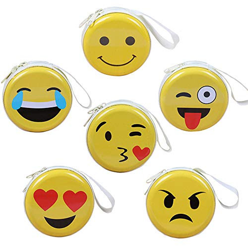 Emotion Mini Geldbörse für Kinder, Münzfach Brieftasche Schlüsselhalter Clutch Bags, Kopfhörer, Datenkabel Lagerung Paket, Geschenk für Jungen und Mädchen (6 Pack)