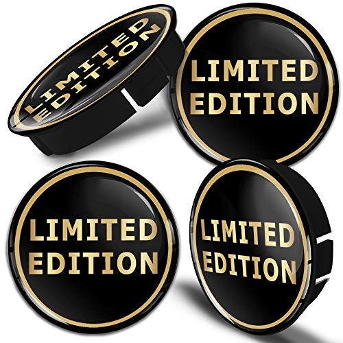 SkinoEu® 4 x 60mm Silikon Nabenkappen Kappen Limited Edition Gold Felgendeckel Radkappen Radnabendeckel Nabendeckel Auto Tuning C 64 O*