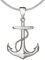 CLEVER SCHMUCK Herren Halskette Anhänger Anker 24 mm maritim beidseitig plastisch Kette Panzer 50 cm 925 Sterling Silber im Schmucketui