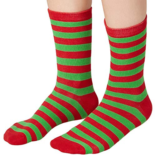 dressforfun 900857 Unisex Weihnachts Socken, atmungsaktiv, grün rot gestreift - diverse Größen - (43-46 | Nr. 303508)