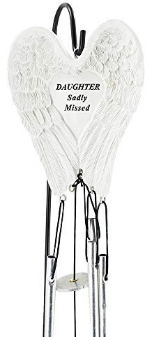 Daughter Sadly Missed Guardian Angel Wings Graveside Memorial Wind Chime