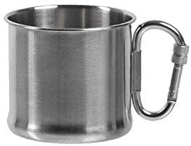 Mil-Tec Coppa moschettone in Acciaio (Argento/500 ml)