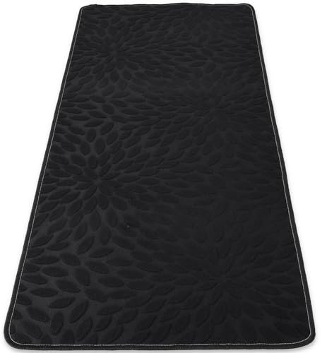 Casatessile Ariel -Tappeto Cucina Made in Italy, Antiscivolo, Lavabile - Passatoia Cucina - Larghezza 50 cm, Lunghezza 280 cm - Nero