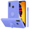 Cadorabo Hülle kompatibel mit Huawei P20 LITE 2018 NOVA 3E Schutzhülle TPU Silikon Case Liquid Design mit Ring Slim Liquidsilikon Microfaser Case Hülle für Huawei P20 LITE 2018 NOVA 3E in Lila