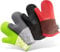 LauterSchutz® Ofenhandschuhe als Paar - Topfhandschuhe mit Voll-Silikon: Hitzebeständig & extra lang - waschbare & weiche Baumwolle [Kontaktwärme: 250°C] Kochen & Backen (Grau, Vollsilikon)