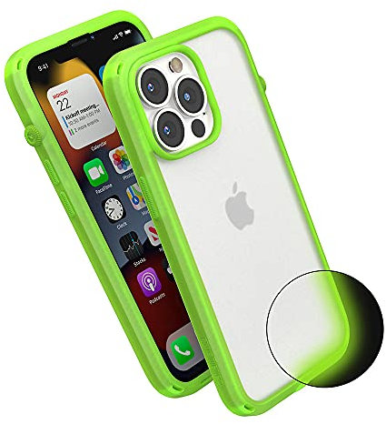 Catalyst Influence Hülle iPhone 13 Pro Glow-In-The-Dark - Kompatibel, Kabelloses Laden, Erhöhte Kanten, Sturzfest, Integrierte Schlüsselband Befestigung, Kameraschutz
