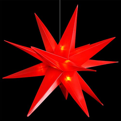 LED Weihnachtsstern Adventsstern Rot Ø 25cm Christbaumstern Fensterstern Faltstern IP44 Innen und Aussen