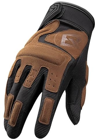 ROCKBROS Motorrad Handschuhe Touchscreen Motorradhandschuhe Herren Damen mit Gepolsterten Winddichte Rutschfesten Atmungsaktiv für Motorrad Radfahren Outdoor 2 Farbe