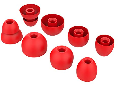 Toxaoii, 8 auricolari di ricambio in silicone, compatibili con Beats by dr dre, Powerbeats Pro, Beats x, Urbeats Wireless Earphone (rosso)