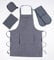 Casa D'Or Double Oven Gloves Set with Apron Heat Resistant Oven Mitts for Home Kitchen Baking and Cooking, Butchers Stripe Pot Pan Tray Double Oven Gloves Set (Navy)