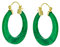 Grüne Jade Echte Edelstein Grüne Runde Bambus Jade Hoop Ohrringe Für Frauen 14K Gold Plattiert .925 Sterling Silber 1,2 Zoll-Durchmesser