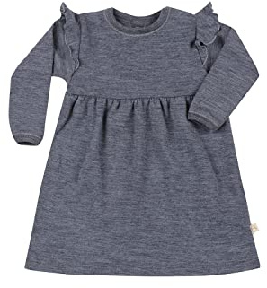 Dilling Kleid aus natürlicher Merinowolle für Babys Blaugrau meliert 80