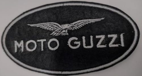 Moto Guzzi ClassicToppa Ricamata Termoadesiva Piccola, Toppa Ricamata da Stirare o da Cucire per Tessuti, T-shirt, Jeans, Abbigliamento