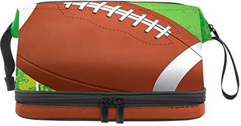 Reise Kulturtasche für Damen und Herren, Wasserabweisende Rasiertasche für Kulturzubehör,American Football Cartoon Muster