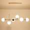 Kshsaa 6-luces suspensión cristal moderna bola lámpara colgante interior techo araña salón comedor restaurante altura ajustable suspensión luz decoración interior