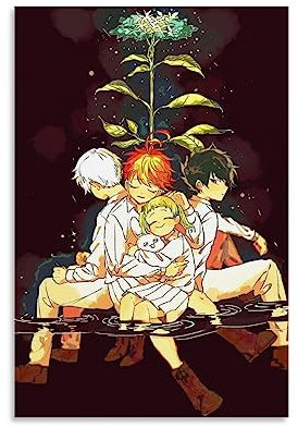 UMCHU The Promised Neverland Poster Dekorative Malerei Leinwand Wandkunst Wohnzimmer Poster Schlafzimmer Malerei,Wandkunst Bilddruck Moderne Familienzimmer Dekor 08x12inch(20x30cm)
