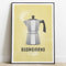 Yellow Moka Pot Wall Art, Espresso Gift for Coffee Lovers, Buongiorno Caffè - Giclée Print (Unframed)