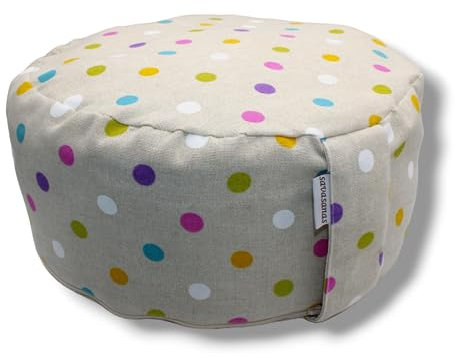 savasanas - Meditationskissen Colori, Yoga Kissen, yogakissen, yogazubehör, Meditation zubehör, sitzkissen rund, Kissen rund 32x16cm, Baumwolle und Buchweizenschale
