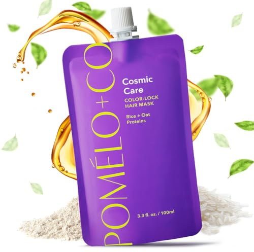 Pomélo+Co. Pre-Shower Farbschutz Haarmaske mit Reis- und Haferproteinen für lebendige Farbe und Glanz/Haarpflege für gefärbtes Haar/Cosmic Care 100ml