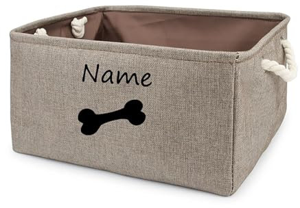 yky Personalisierte Hunde-Aufbewahrungsbox, faltbarer Hundespielzeug-Organizer, Haustierkorb, personalisierter Aufbewahrungskorb für Hundespielzeug, benutzerdefinierte Aufbewahrungsbox für Hunde