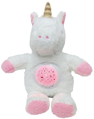 TACHAN - Unicornio proyector con luz y Sonido - Efecto Luces y melodías relajantes - con luz de Noche (CPA Toy Group 786T00713)