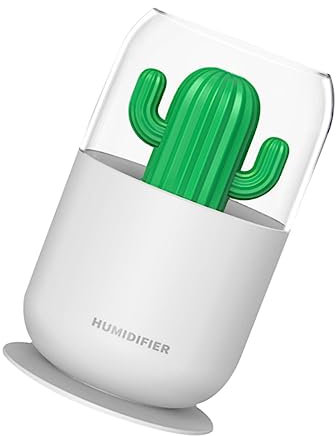 PRETYZOOM Mini Usb Luftbefeuchter Im Cactus-design Mit Nachtlicht Tragbarer Auto Schlafzimmerbefeuchter Für Feuchte Luft Und Linderung Von Trockenheitssymptomen