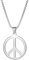 Kawailay Peace Sign Necklace Peace Symbol Necklace Gothic Punk Biker Rock Hip Hop Pendant Necklace Hippie Pendant Necklace for Men Women - Silver