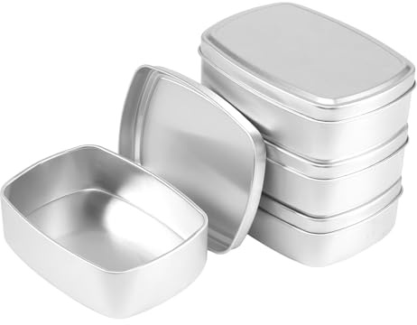 JIVIMOCO 4 Stück Aluminium Kartenaufbewahrungsboxen Metallbox mit Deckel 9,8 x 7,2 x 3 cm