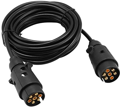 DARKGUARD Rallonge de remorque 12 V 7 broches - Longueur de travail 6 m - Câble de connexion électrique de voiture avec 2 fiches de remorque