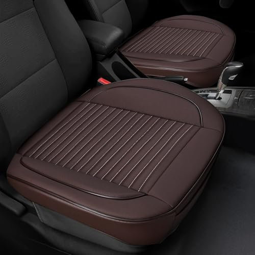 CEIEVER Sitzbezüge Auto Vordersitze, Luxus PU-Leder Sitzbezüge Auto Vordersitze Sitzauflagen Auto Autositzbezüge Leder Universal Set für Limousine/SUV/Pickup/Van (Stil C, 1)