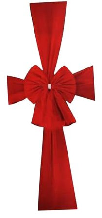 Perfeclan Noeud Rouge Noel Decoration Noel, Noeud Sapin de Noel Ruban Rouge Noel, Deco Porte Noel Decoration Porte Noel, Porte d'Entrée de Noël, Nœud Rouge, Décoration de Porte, Nœud Rouge